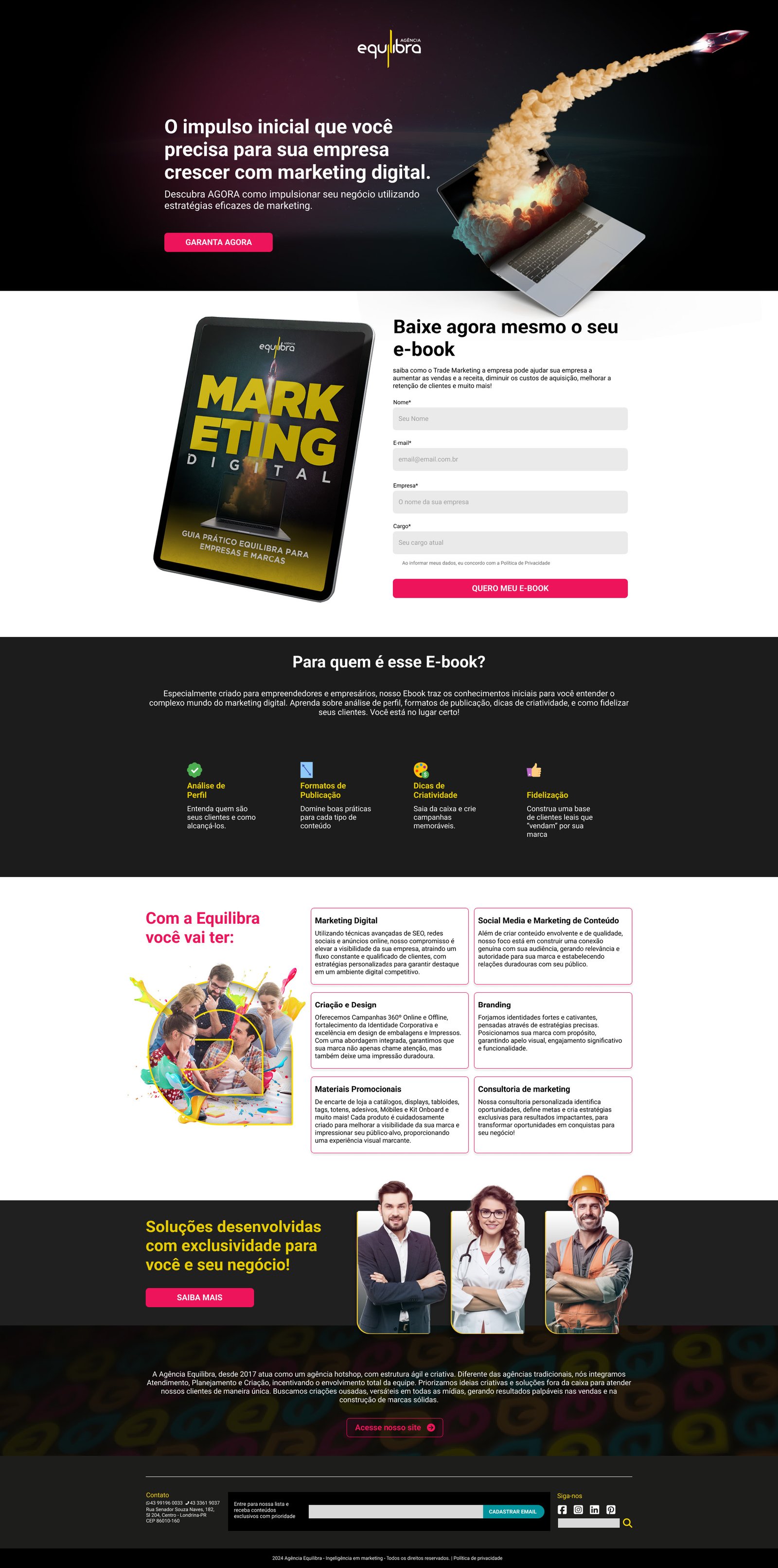 Landing Page Agência Equilibra